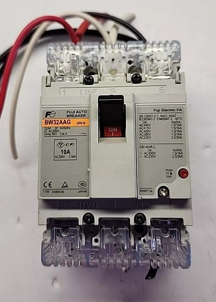 Fuji Electric Auto Breaker BW32AAG-3P010 10A AC220V 2.5kA Warranty & Free Ship
