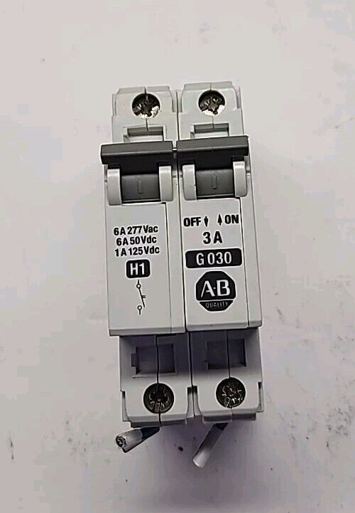 Allen Bradley 2 pole 3Amp DIN Circuit Breaker 1492-ACB G030 1492-CB1 Free Ship