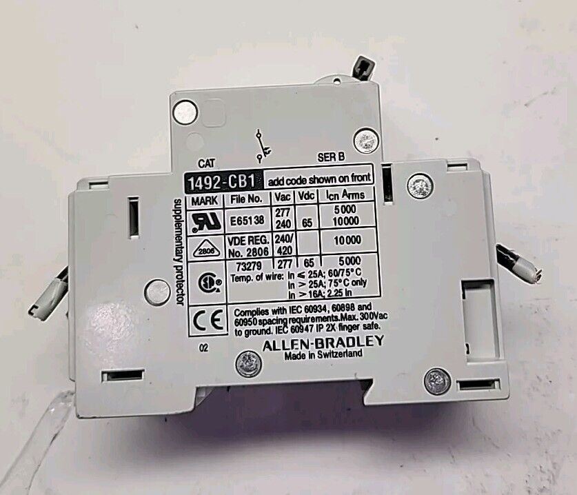 Allen Bradley 2 pole 15 Amp DIN Circuit Breaker 1492-ACB G150 1492-CB1