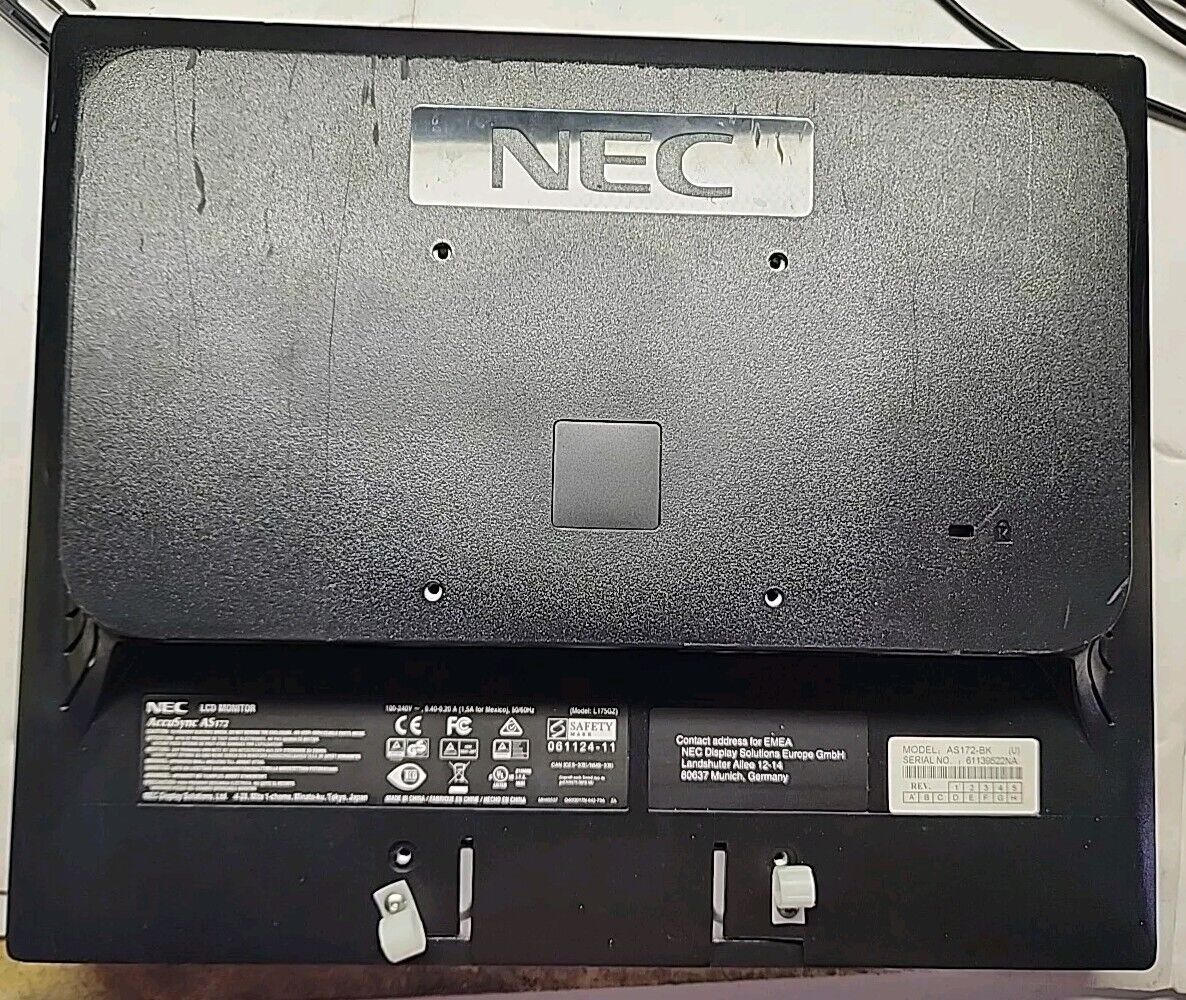 AS172-BK NEC AccuSync 17" black LED monitor Free Shipping