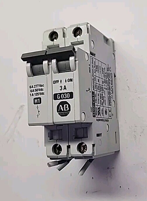 Allen Bradley 2 pole 3Amp DIN Circuit Breaker 1492-ACB G030 1492-CB1 Free Ship