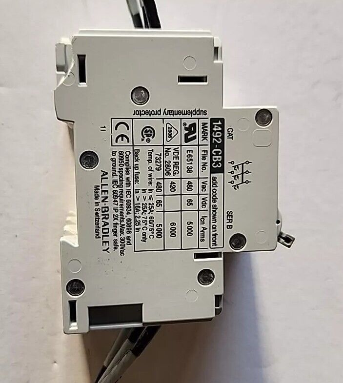 Allen Bradley 1492-CB3 H050 Series C Circuit Breaker, 3 Pole, 5A Free Shipping