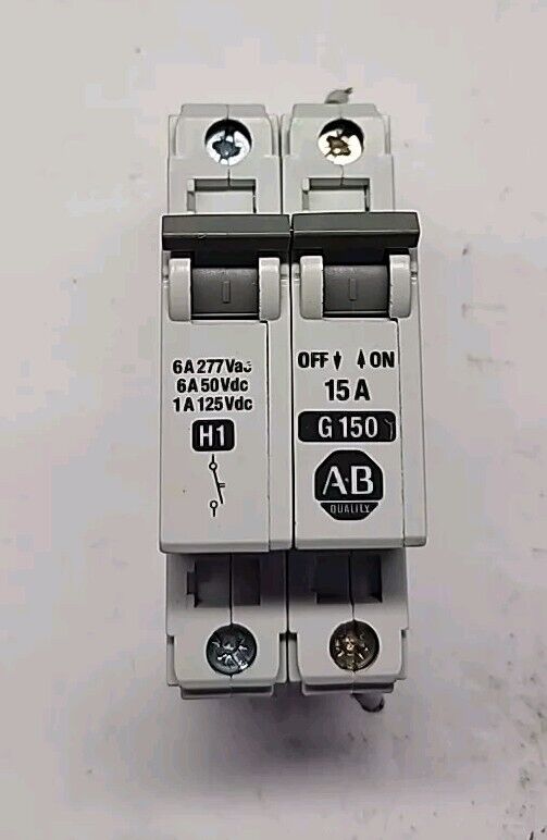 Allen Bradley 2 pole 15 Amp DIN Circuit Breaker 1492-ACB G150 1492-CB1