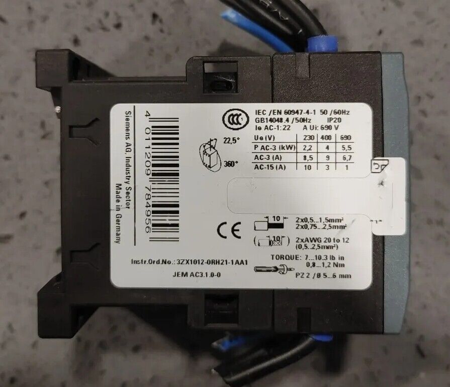 Siemens SIRIUS 3RT2016-1BB42 Contactor Warranty & Free Shipping