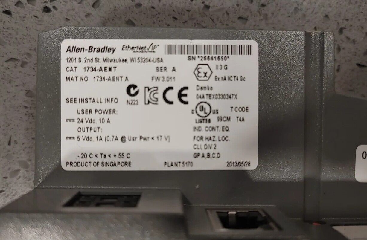 Allen Bradley Ethernet Interface 1734-AENT Series A Warranty & Free Shipping