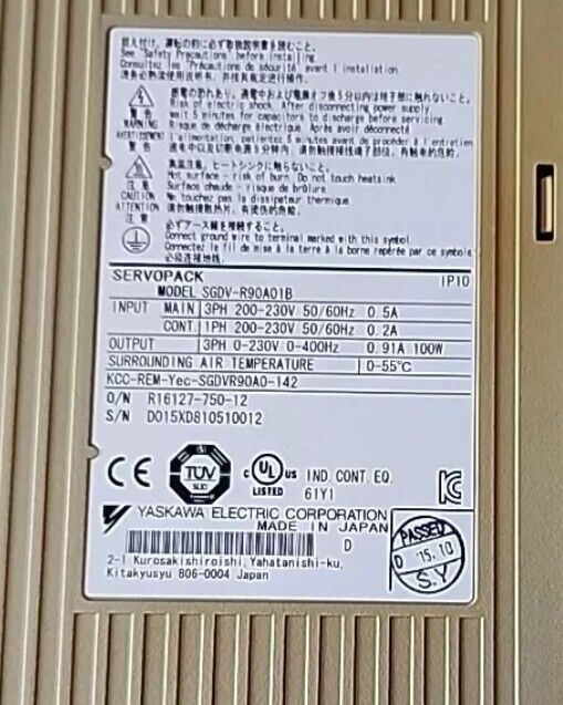 Yaskawa SGDV-R90A01B Servopack 100W with Warranty & Free Shipping