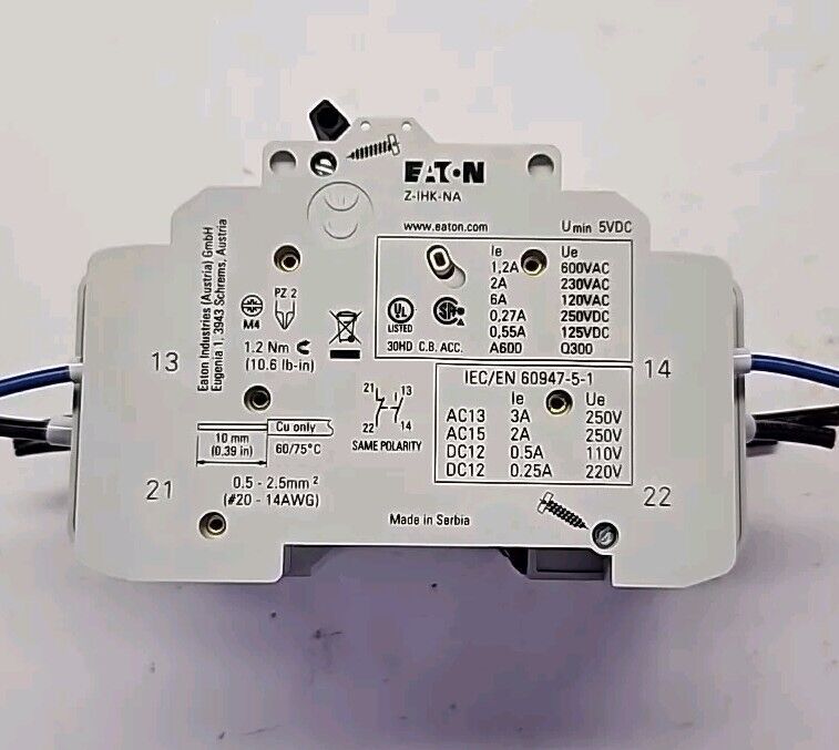 Eaton CIRCUIT BREAKER FAZ-D5/3-NA, Z-IHK-NA - Free Shipping