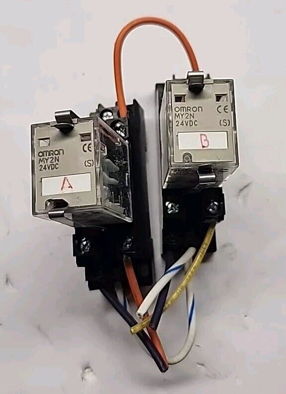 Omron (2) MY2N 24VDC Relays and (2) Bases 2153EW1 - Free Shipping