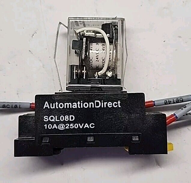 Automation Direct SQL08D Relay Socket with QL2N1-D24 Ice Cube control relay