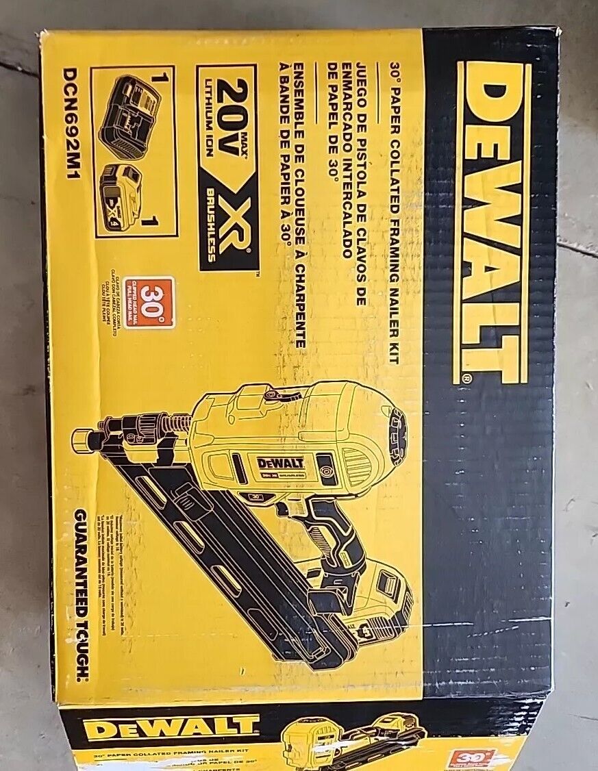 DEWALT DCN692M1 20V MAX Cordless Framing Nailer Kit 4aH Battery Charger & Bag