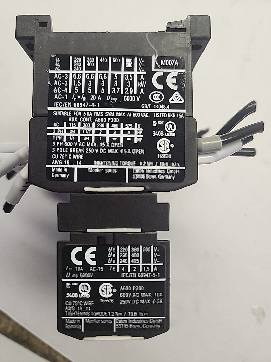 Eaton 20 DIL E XTMCX FA20 M007A Moeller Series with Warranty & Free Shipping