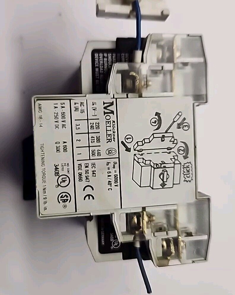 Moeller PKZM0-0.25 with Moeller NHI11-PKZ0 with Warranty & Free Shipping