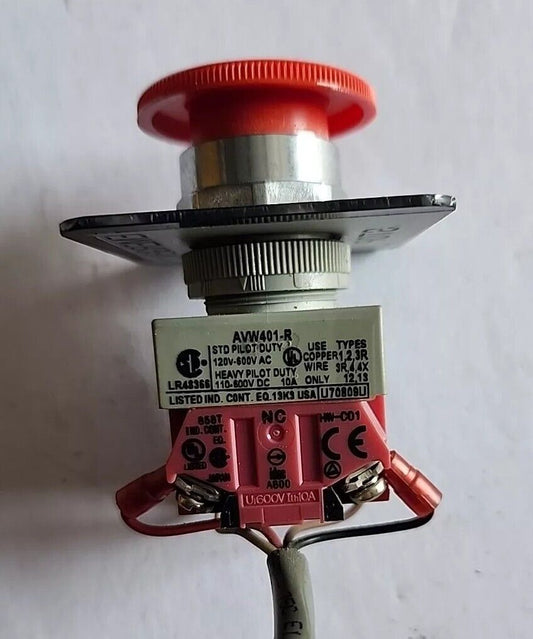 AVW401R Emergency Stop Pushbutton Switch with Warranty & Free Shipping