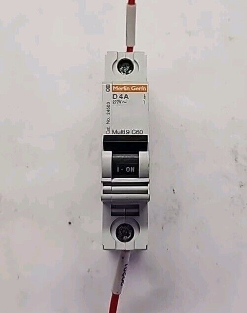 Schneider 24503 Multi 9 C60 D4A 4 Amp 1 Pole 277 V D 4A Circuit Breaker