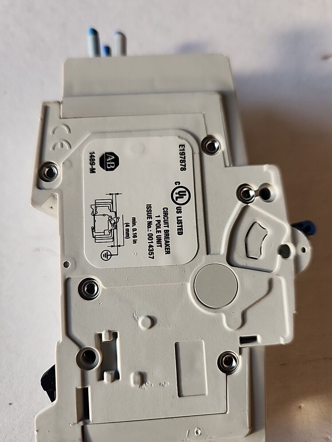 Allen Bradley Circuit Breaker D3 1489-AMRA3 E197878 1489-M 1 Pole Unit