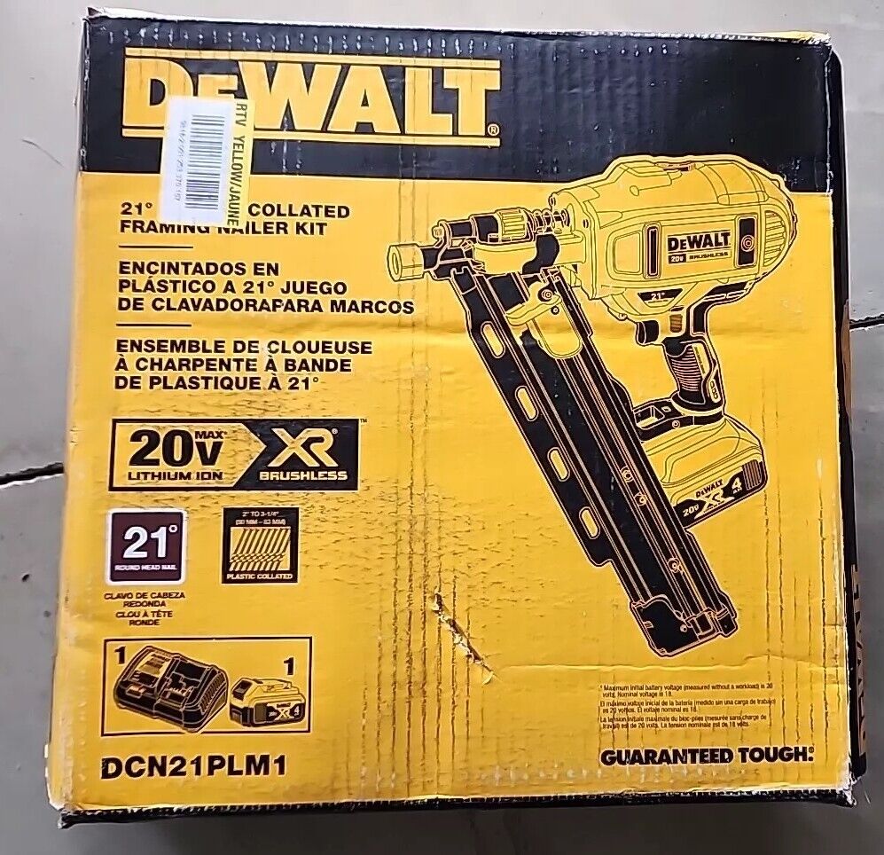 DeWalt DCN21PLM1 20V CORDLESS XR 21º FRAMING NAILER 5.0AH KIT - Free Shipping