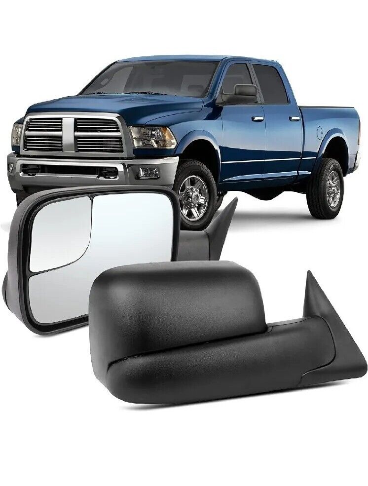 OCPTY Towing Mirror w/ Manual Adjusted Left Side Tow Mirror Compatible Dodge Ram