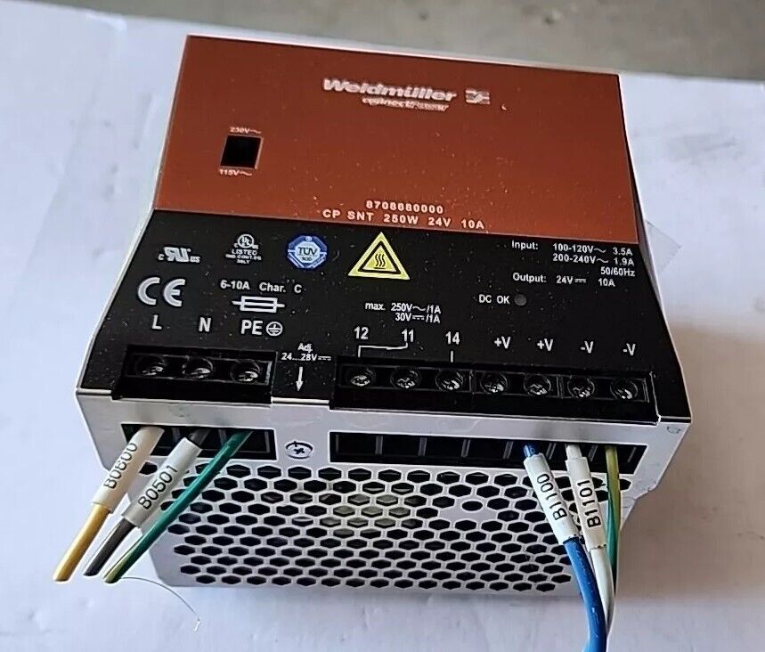 Weidmuller 8708680000 CP SNT 250W 24V 10A Power Supply with Warranty & Free Ship