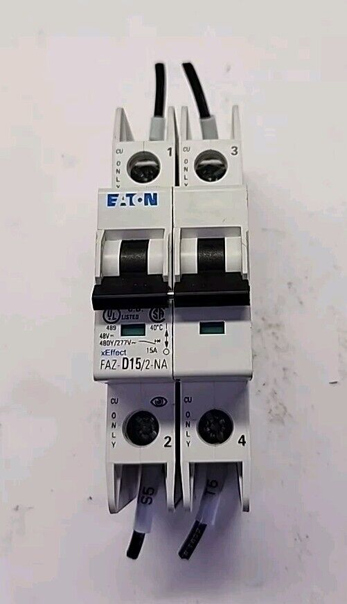 EATON FAZ-D15/2-NA MINIATURE CIRCUIT BREAKER, 2-POLE, THERMAL/MAGNETIC TYPE, 15A