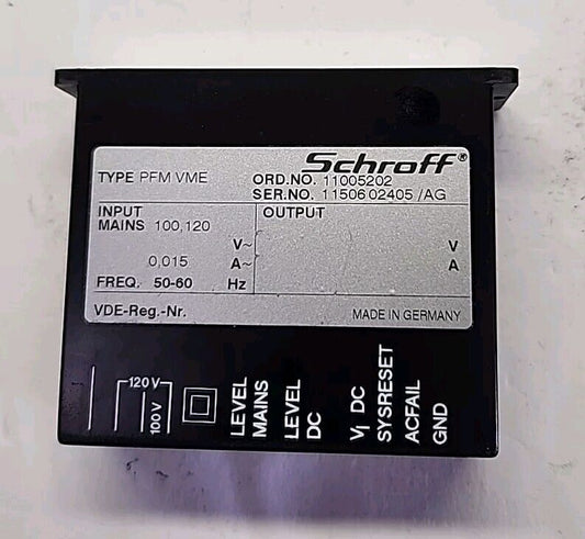 Schroff PFM VME Power Supply Ser. No. 1150602405/AG with Warranty Free Shipping