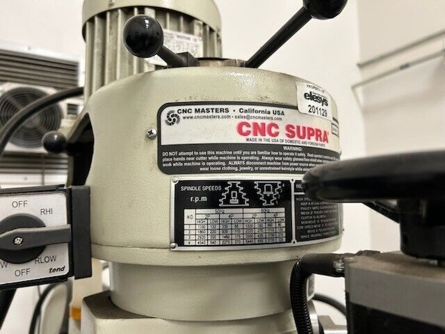 CNC Masters CNC Supra Knee Mill BPS-1649C with Warranty & Accessories