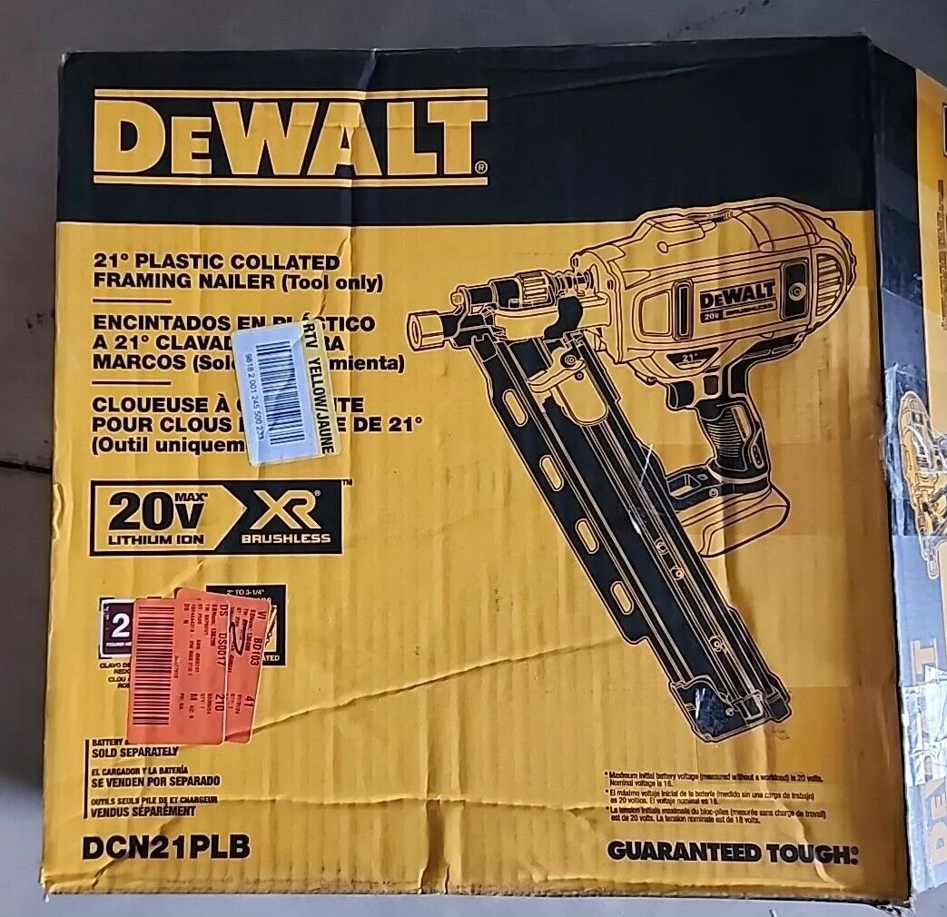 DEWALT DCN21PLB 20V 21-Degree Cordless Framing Nailer Gun Near Mint Condition