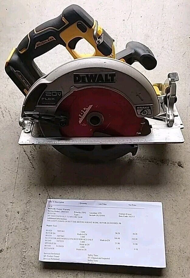 DeWalt DCS573 20V MAX BL Li-Ion 7-1/4 in. Circular Saw (Tool Only) Refurbished