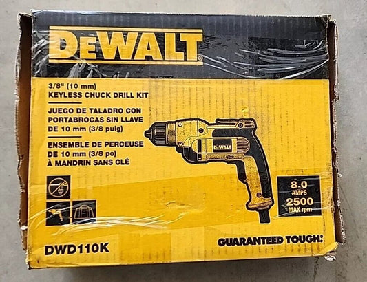 DEWALT DWD110K 3/8 inch 8A Variable Speed Drill Keyless Chuck - Free Shipping