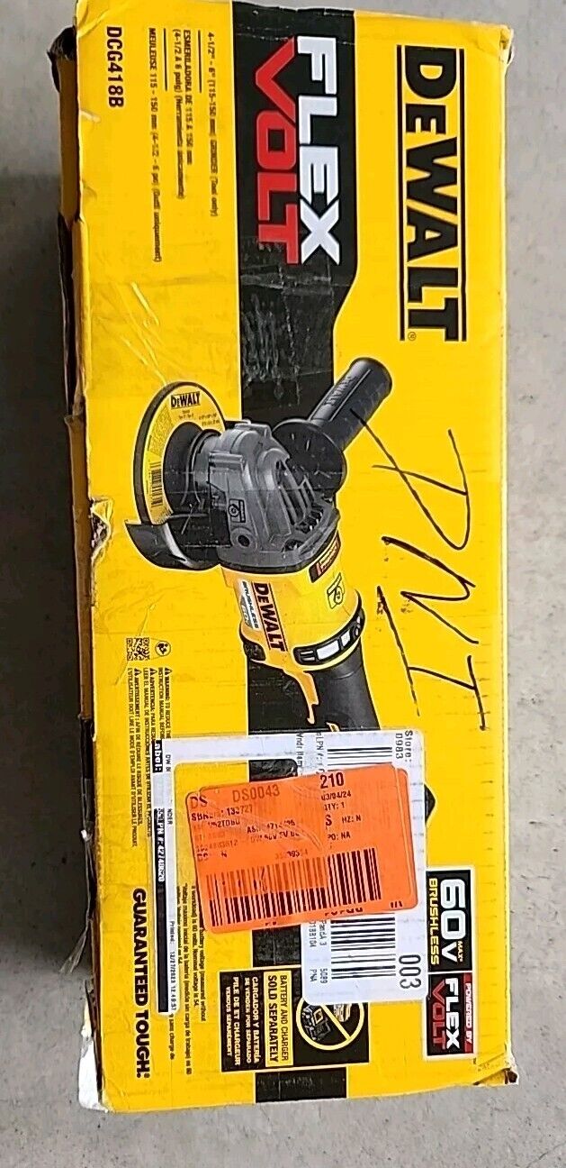 DeWALT DCG418B 60V MAX FLEXVOLT 4-1/2" - 6" Cordless Grinder w/ Kickback Brake