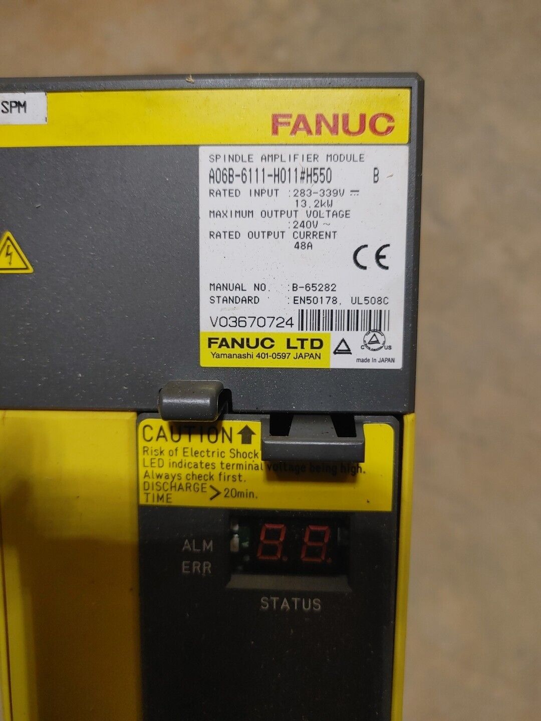 Fanuc A06B-6111-H011 #H550 Model B Spindle Drive 240V Output - Free Shipping