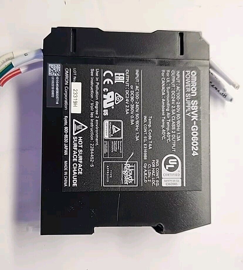 Omron S8VK-G06024 Ac To Dc Power Supply 100-240v-Ac 2.5a Amp 24v-Dc Free Ship