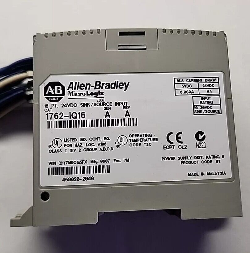 Allen-Bradley MicroLogix 1762-IQ16 DC Input Module with Warranty & Free Shipping