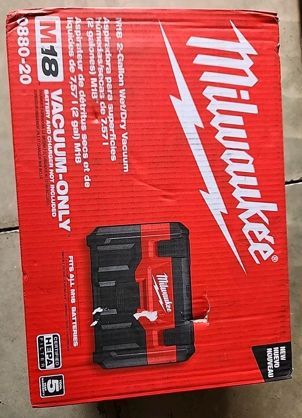 Milwaukee M18 0880-20 Cordless Wet/Dry Vacuum Tool Only w/Warranty & Free Ship