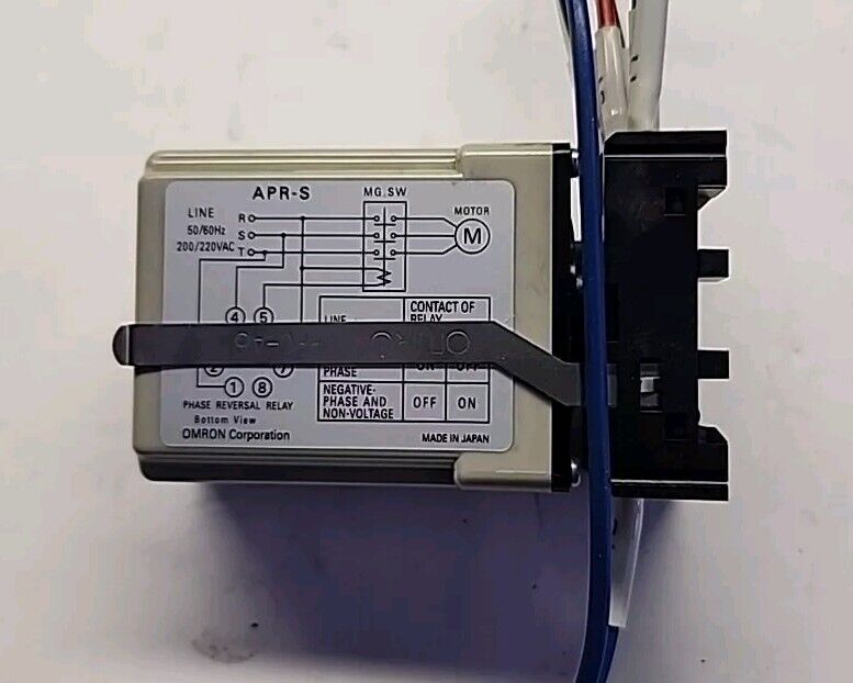 OMRON APR-S PHASE REVERSAL RELAY & Base 200/220VAC with Warranty & Free Shipping