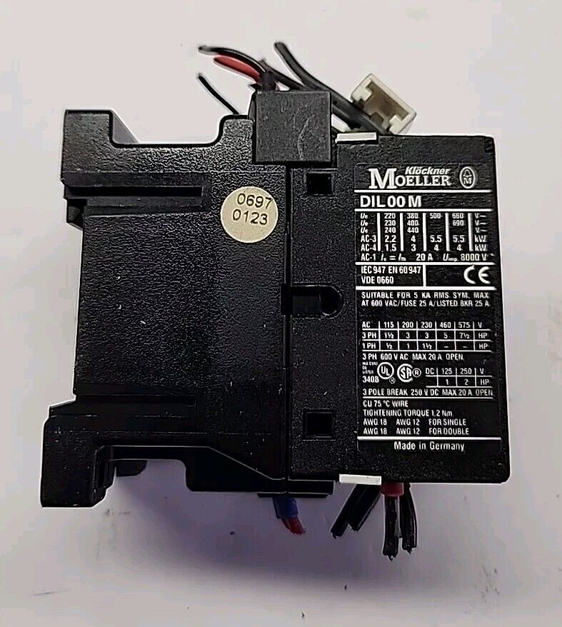 Moeller DIL00M-G CONTACTOR 20 AMP 3 POLE with Warranty & Free Shipping