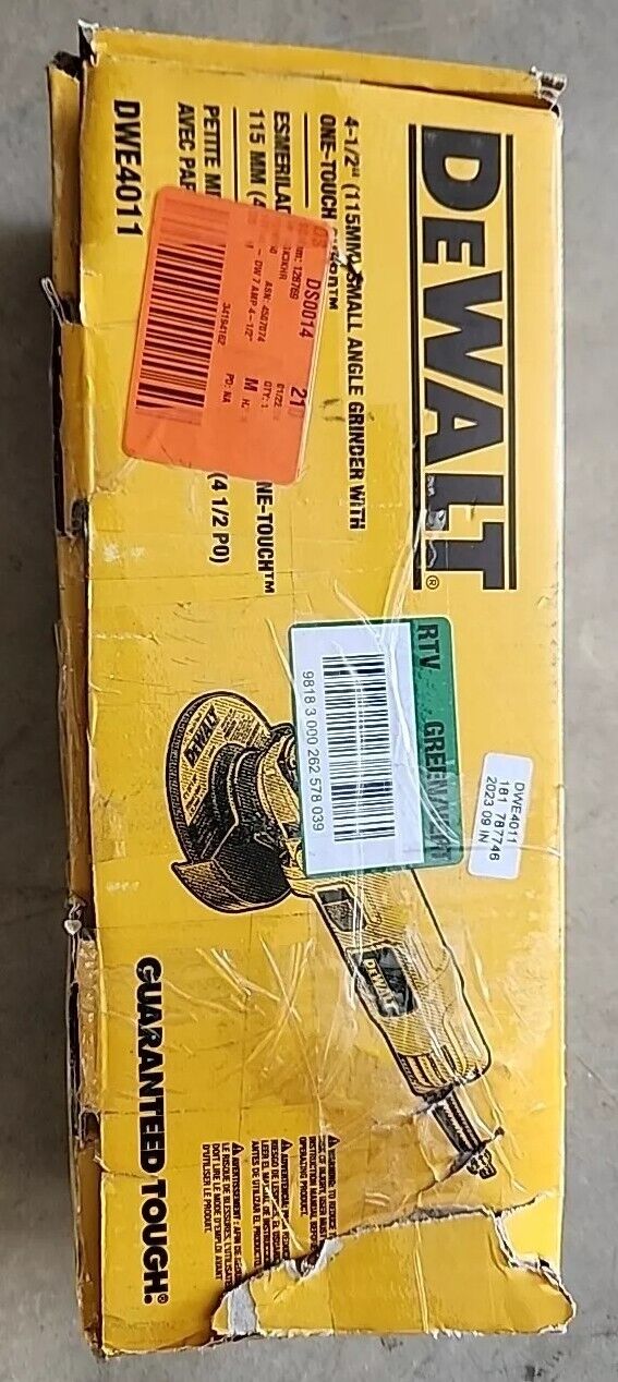 DEWALT DWE4011 120V Corded 4-1/2" Angle Grinder with Warranty & Free Shipping