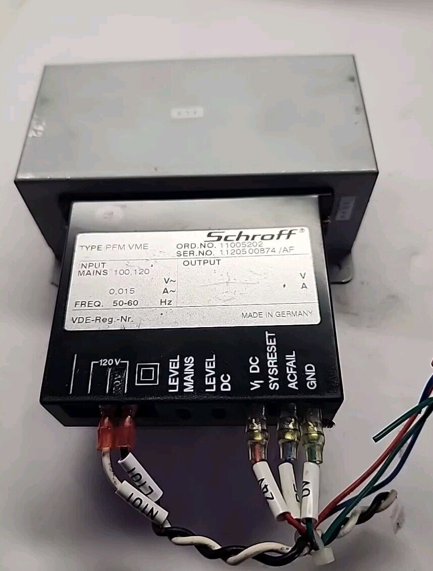 Schroff PFM VME, Ser. No. 1120500874/AF Power Supply w/Warranty & Free shipping