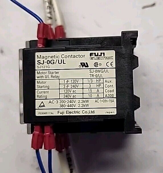 FUJI MAGNETIC CONTACTOR SJ-0G/UL COIL DC 24V - Free Shipping