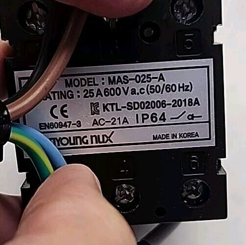 Hanyoung Nux MAS-025-A MAS025A Main Switch 25A 600Vac - Free Shipping