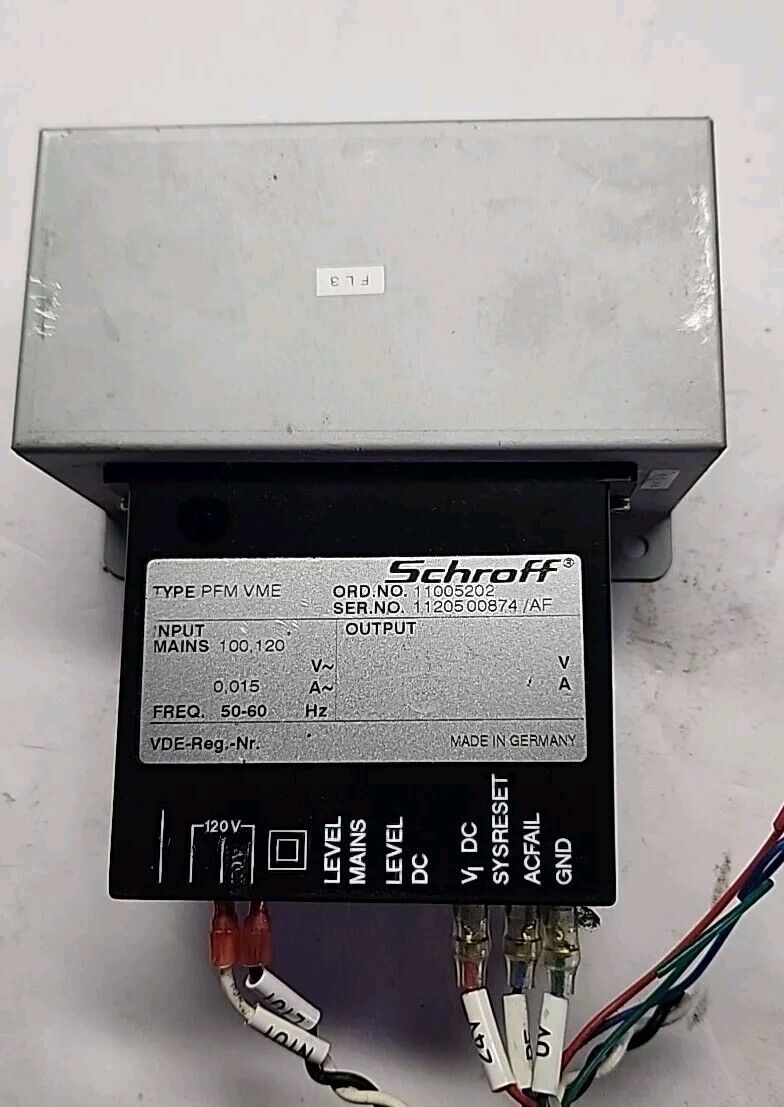 Schroff PFM VME, Ser. No. 1120500874/AF Power Supply w/Warranty & Free shipping