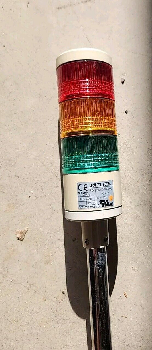 Patlite LES-02A Tall Stack Light Assembly Red Yellow Green - Free Shipping