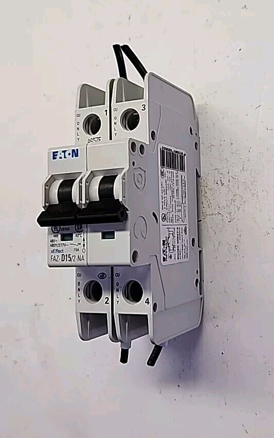 EATON FAZ-D15/2-NA MINIATURE CIRCUIT BREAKER, 2-POLE, THERMAL/MAGNETIC TYPE, 15A