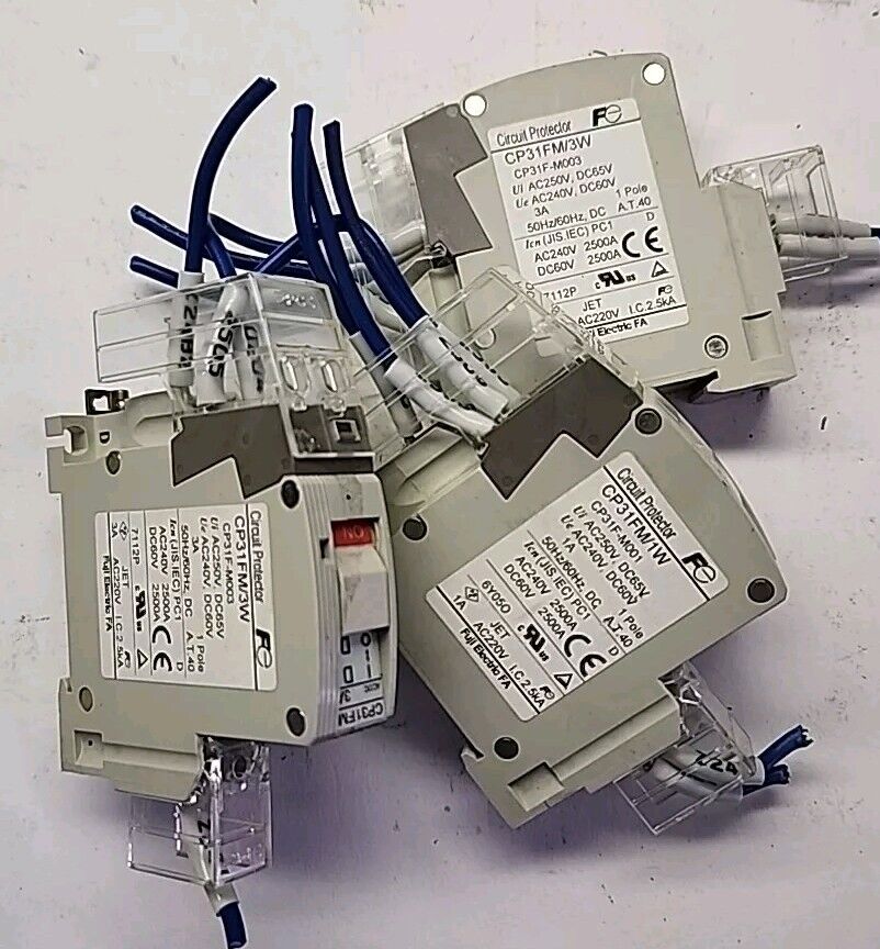 Fuji Electric Lot Of 3- (2) CP31FM/3W & (1) CP31FM/1W Circuit Breaker Free Ship