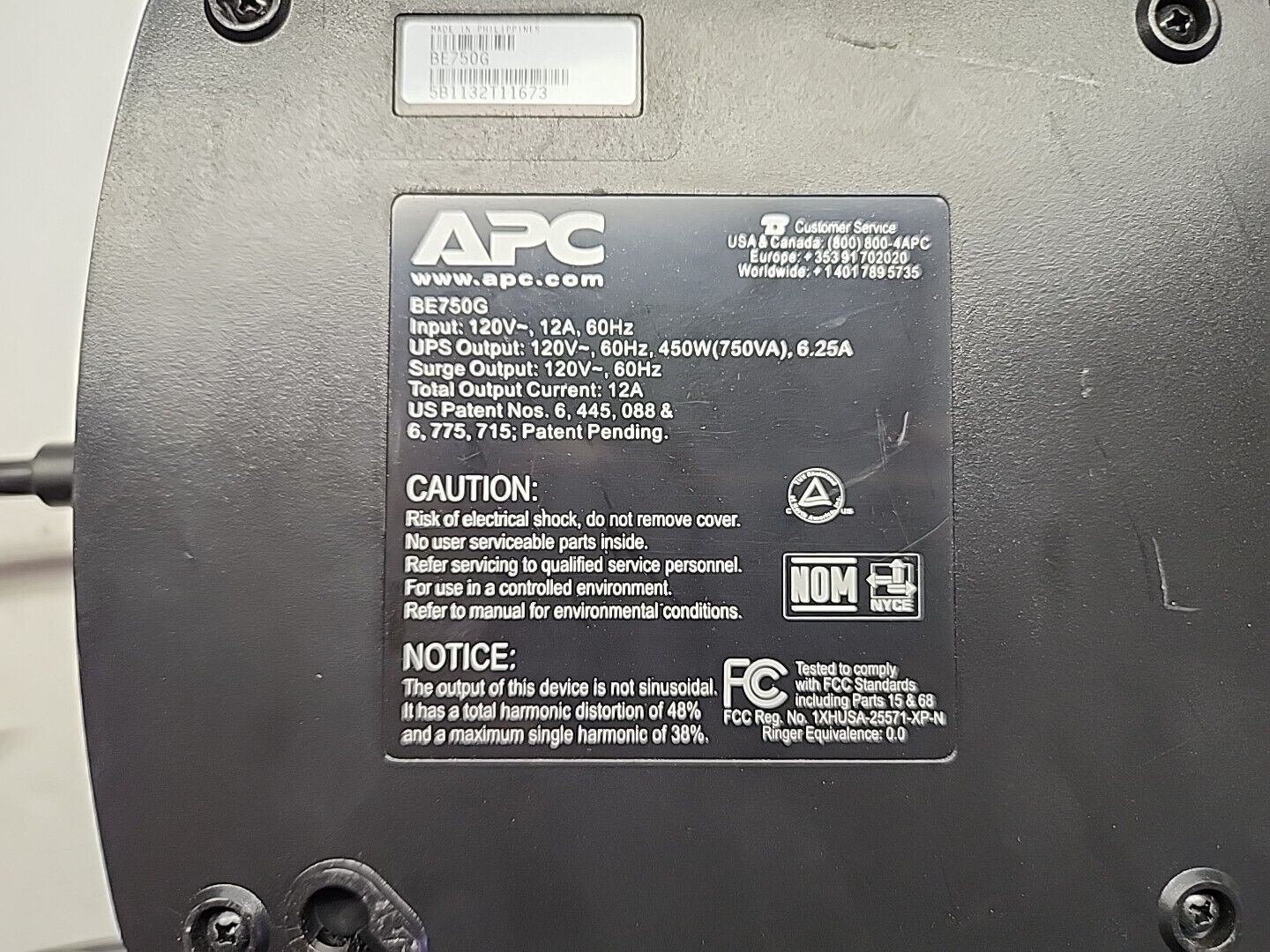 APC Back - UPS ES 750 Battery Backup Surge Protection BE750G - Free Shipping