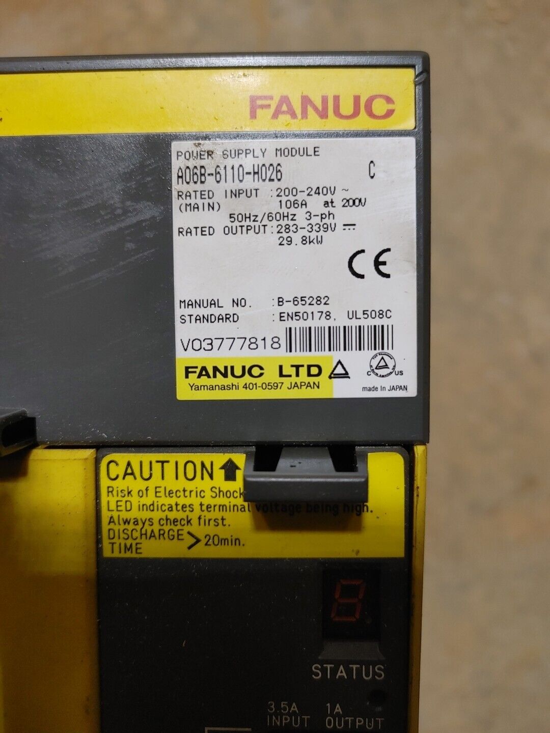 Fanuc A06B-6110-H026 C Power Supply Module - Free US Shipping