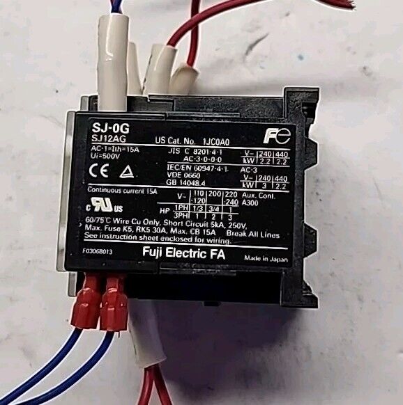 Fuji Electric SJ-OG Contactor 24V Coil - Free Shipping