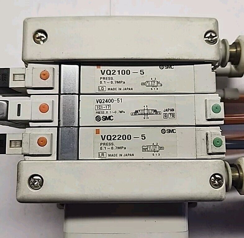 SMC 3-Solenoid Valve Manifold VQ2100-5, VQ2400-51, VQ2200-5 - Free Shipping