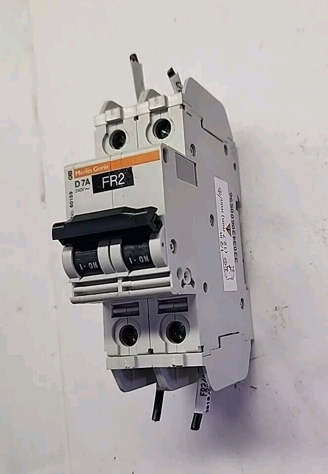 MERLIN GERIN 2 POLE CIRCUIT BREAKER D 7A 60159 Free Shipping