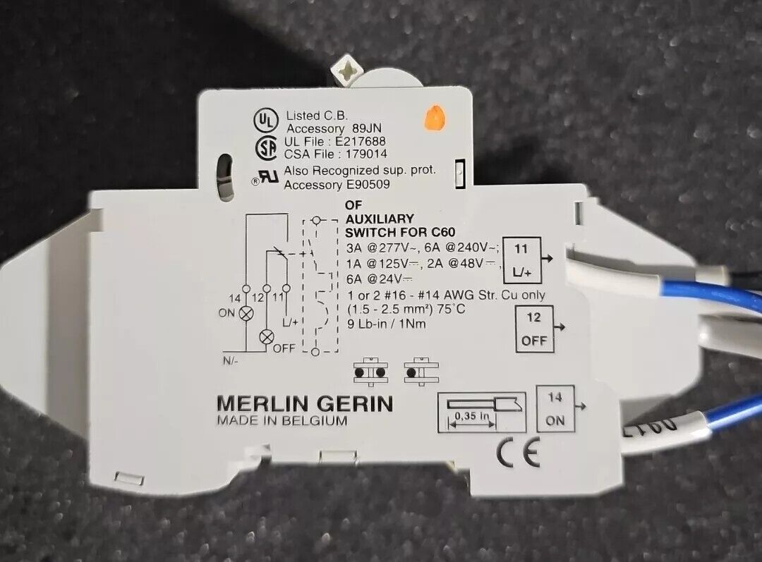 MERLIN GERIN D20A 60296 CIRCUIT BREAKER 3 POLES 240V 20A w/Warranty & Free Ship