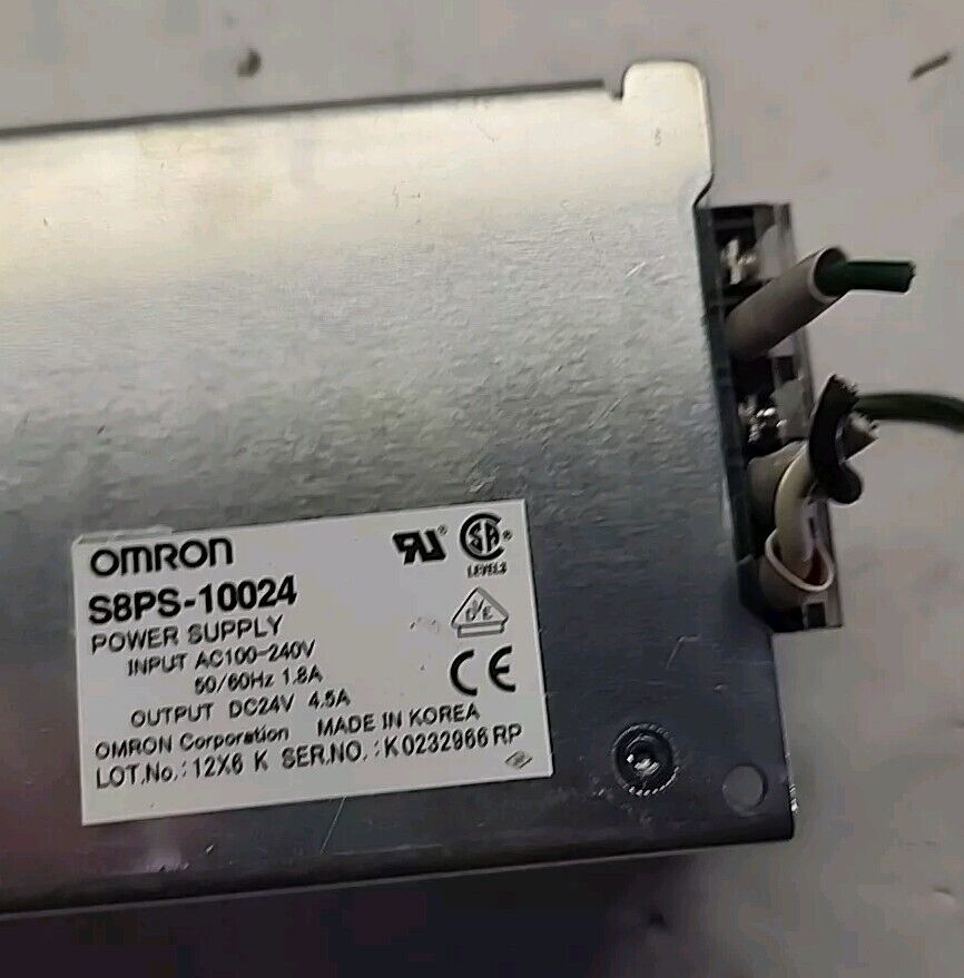 OMRON S8PS-10024 POWER SUPPLY INPUT AC100-240V 50/60HZ 4.5A OUTPUT DC 24V